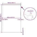 vidaXL rolo zavesa za prho s kaseto 150x240 cm širina tkanine 146 cm | Shoptok.si