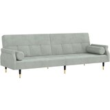The Living Store Raztegljiv kavč z blazinami svetlo siv žamet - Raztegljiv Kavč, (21494325) | Shoptok.si