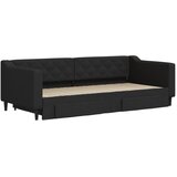  Dnevni krevet na razvlačenje s ladicama crni 90x200 cm tkanina | Eponuda.com