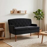  Ljubavni kauč s gumbima Crna 111 x 65 x 79 cm Baršun Cijene
