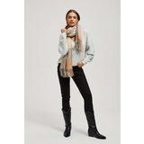 Marisse Dark Beige Checkered Scarf With Fringes Cene