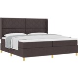 vidaXL Postelja s pomičnim dnom in vzmetnico v temno rjavi barvi, 200x200 cm, Tkanina, (22049939) | Shoptok.si