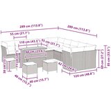  Sjedeća garnitura za vrt 14 pcs Bež poliratan | shoptok.hr