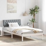  Okvir kreveta s uzglavljem Bijela i svijetlosiva 100 x 200 cm | shoptok.hr