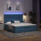 vidaXL otomanski okvir kreveta s madracima plavi 180x200cm baršunasti | shoptok.hr