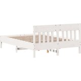  Okvir kreveta s uzglavljem bijeli 120 x 190 cm od borovine | shoptok.hr
