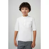 Mayoral Otroška bombažna majica z dolgimi rokavi bela barva