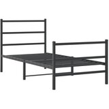  Metalni okvir kreveta s uzglavljem i podnožjem crni 90 x 200 cm | Eponuda.com
