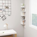 vidaXL Stenska kotna polica visok sijaj siva 20x20x127,5 cm iverna pl., (20620759) | Shoptok.si