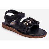 PE1 Children's Sandals With Velcro Hearts Black Havana Cene