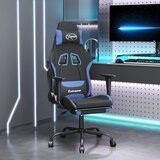  Igraća stolica od tkanine s osloncem za noge crna-Plava | shoptok.hr