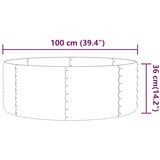  Povišena vrtna gredica od pocinčanog čelika 100x100x36 cm srebrna | shoptok.hr