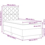 vidaXL krevet s podnicom s madracem crna 100x200 cm tkanina Cijene