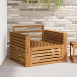  2 Komad Sofa s naslonima Čvrsto drvo akacije Prirodna - Prirodna Široka ravnina | shoptok.hr