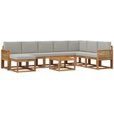 vidaXL Zunanja garnitura za sedenje 9 pcs Naravna in svetlo siva, (5000282497) | Shoptok.si