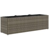 vidaXL Vrtno cvetlično korito s 3 lonci siva 105x30x32 cm poli ratan, (21317175) Cene