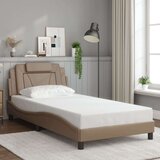  Posteljni okvir z vzglavjem kapučino 100x200 cm umetno usnje | Shoptok.si