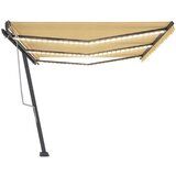  Tenda na ručno uvlačenje s LED svjetlima 600x350 cm žuto-bijela | shoptok.hr