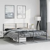 Metalni okvir kreveta uzglavlje i podnožje crni 183x213 cm | shoptok.hr