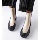 Gemre Beige and black slip-on ankle boots Faisal | Shoptok.si