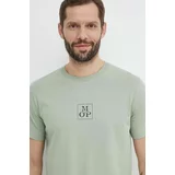 Marc O'Polo Bombažna kratka majica moška, zelena barva, 423201251070
