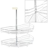  Kuhinjska žičana košara s 2 razine srebrna 180° 75 x 38 x 80 cm | shoptok.hr