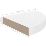  Plutajuće kutne police 2 kom sjajne bijele 25 x 25 x 3 8 cm MDF | shoptok.hr