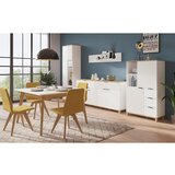 Mömax raztegljiva miza plissee, bela, hrast, 120-160x120 | Shoptok.si
