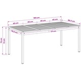  Stol za večeru u vrtu Prirodna i kava 180 x 88,5 x 75 cm | shoptok.hr