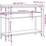  Konzolni stolić s policom Sonoma hrast 100x29x75 cm Konstruirano drvo | shoptok.hr