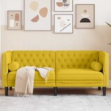  Chesterfield sofa s jastucima za 2 osobe, žuti baršun | shoptok.hr
