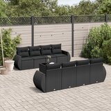 The Living Store Vrtna sedežna garnitura 9-delna z blazinami črn poli ratan - Vrtna Sedežna Garniture, (21481732) | Shoptok.si