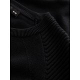 Ombre Men's raglan sweater with ribbed sleeves - black | Shoptok.si