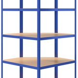 Police Regal s policami 5-nadstropni 3 kosi modro jeklo in inž. les - - modra - 37.83 - 90 x 90 x 180 cm - 2025-vidaXL-Uvoz_2 | Shoptok.si