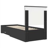  Krevetna konstrukcija s uzglavljem Crna i srebrna 70 x 190 cm | shoptok.hr