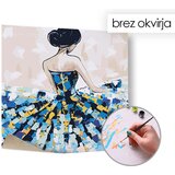 Slikanje po številkah ŽENSKA V MODRI OBLEKI - Level Medium | Shoptok.si