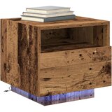  Noćni ormarići s LED svjetlima 2 kom Stari drvo 40x39x37 cm | shoptok.hr
