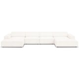 Micadoni Home Bež kotni kavč s tkanino bouclé (v obliki črke U) Jodie - Micadoni Home | Shoptok.si