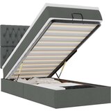 Maison Chic Otomanski Posteljni okvir - Enojna postelja - Postelja za odrasle z vzmetnico siv 100x200 cm blago-J2424, (21775041) | Shoptok.si