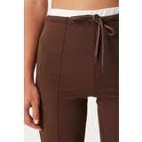  Woman's Brown Detailed Knitted Trousers | Shoptok.si