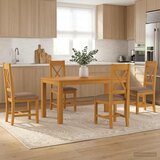  Blagovaonski set 5 kom. Siva Čvrsto Hrastovo Drvo 150 x 85 x 75 cm | Shoptok.si