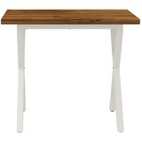  Kvadratni blagovaonski stol 90 x 55 x 75 cm Čvrsto drvo akacije - Prirodna i bijela 90 x 55 x 75 cm Četvrtasto | shoptok.hr