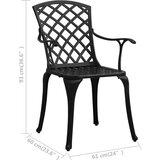  3-dijelni bistro set od lijevanog aluminija crni | shoptok.hr