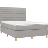  Box spring s madracem LED svjetlosivi 140x190 cm tkanina | shoptok.hr