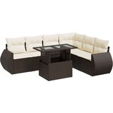 vidaXL 7-dijelni set vrtnih sofa od poliratana s jastucima smeđi | shoptok.hr