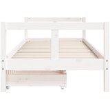  Okvir za dječji krevet s ladicama bijeli 80x200 cm od borovine | shoptok.hr