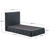 Kave Home Antracitno sivi tapecirani krevet 90x200 cm Jaira – | shoptok.hr