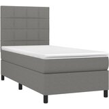  Krevet s oprugama i madracem tamnosivi 90 x 190 cm od tkanine | shoptok.hr