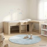  Krevet za djecu s visokim okvirom i stolom 2 kom. Hrast sonoma Smeđa 75 x 190 cm | shoptok.hr