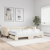  Dnevni krevet na razvlačenje krem 100 x 200 cm od tkanine | shoptok.hr